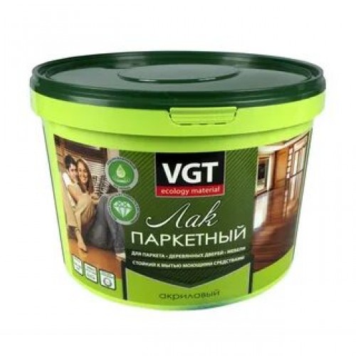Лак ВГТ акриловый паркетный 9кг.